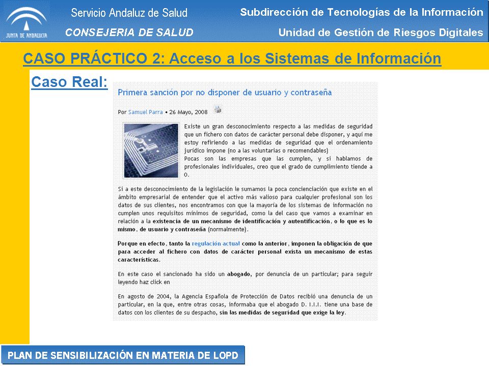 CASO PRÁCTICO 2: Acceso a los Sistemas de Información