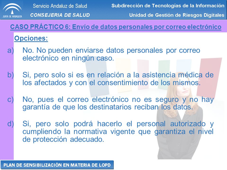 CASO PRÁCTICO 6: Envío de datos personales por correo electrónico