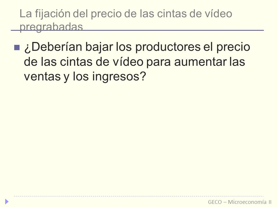 La fijación del precio de las cintas de vídeo pregrabadas