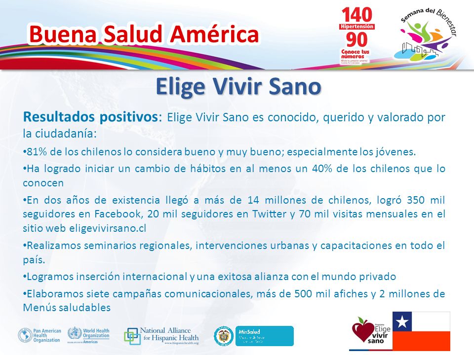 Elige Vivir Sano Resultados positivos: Elige Vivir Sano es conocido, querido y valorado por la ciudadanía: