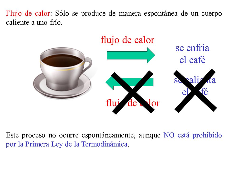 flujo de calor se enfría el café se calienta el café flujo de calor