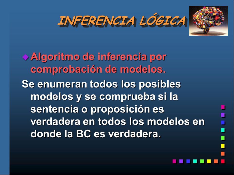 INFERENCIA LÓGICA Algoritmo de inferencia por comprobación de modelos.