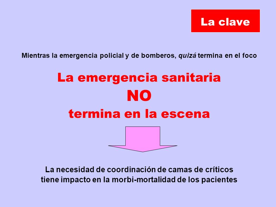 NO La emergencia sanitaria termina en la escena La clave