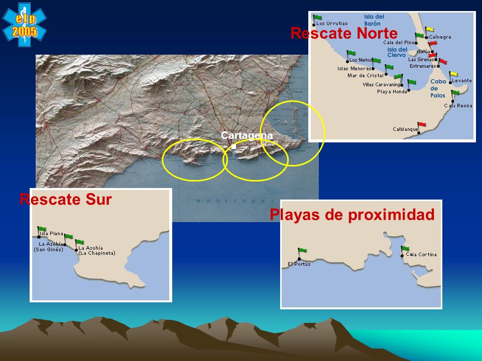 e l p 2005 Rescate Norte . Cartagena Rescate Sur Playas de proximidad