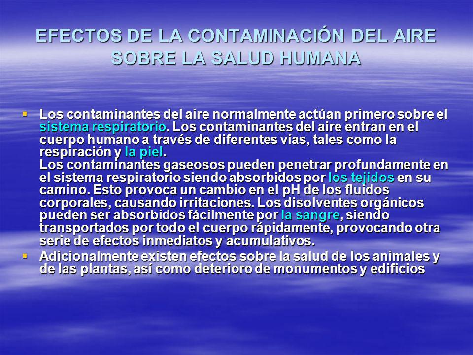EFECTOS DE LA CONTAMINACIÓN DEL AIRE SOBRE LA SALUD HUMANA