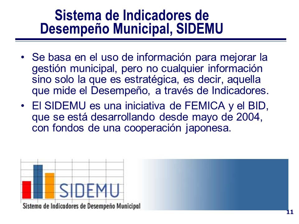 Sistema de Indicadores de Desempeño Municipal, SIDEMU