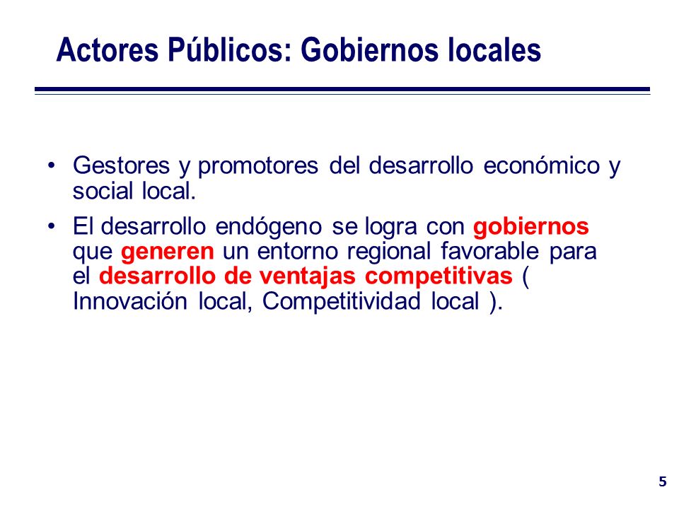 Actores Públicos: Gobiernos locales