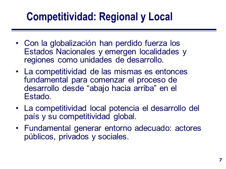 Competitividad: Regional y Local