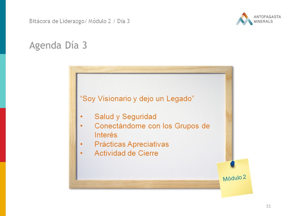 Agenda Día 3 Soy Visionario y dejo un Legado Salud y Seguridad