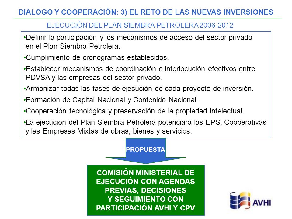 DIALOGO Y COOPERACIÓN: 3) EL RETO DE LAS NUEVAS INVERSIONES