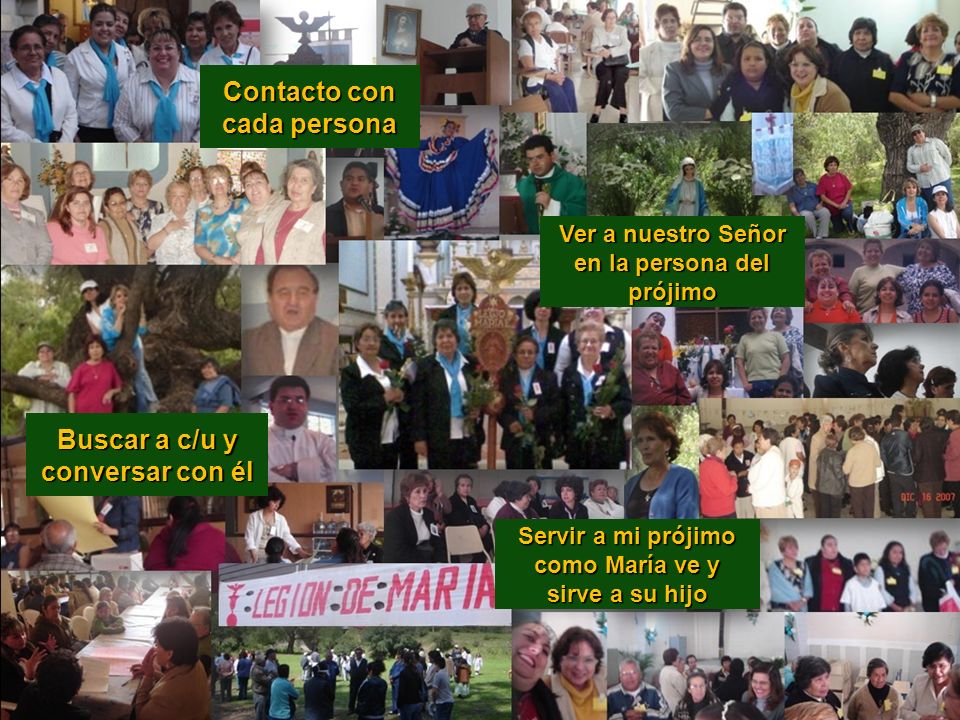 Contacto con cada persona Buscar a c/u y conversar con él