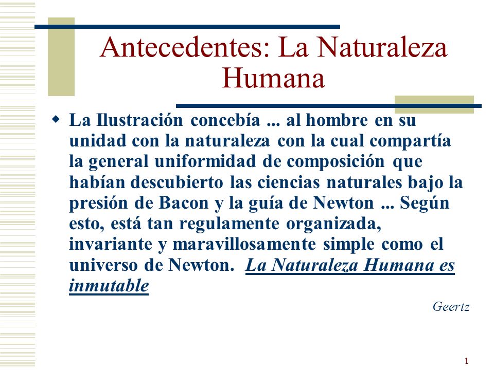 Antecedentes: La Naturaleza Humana