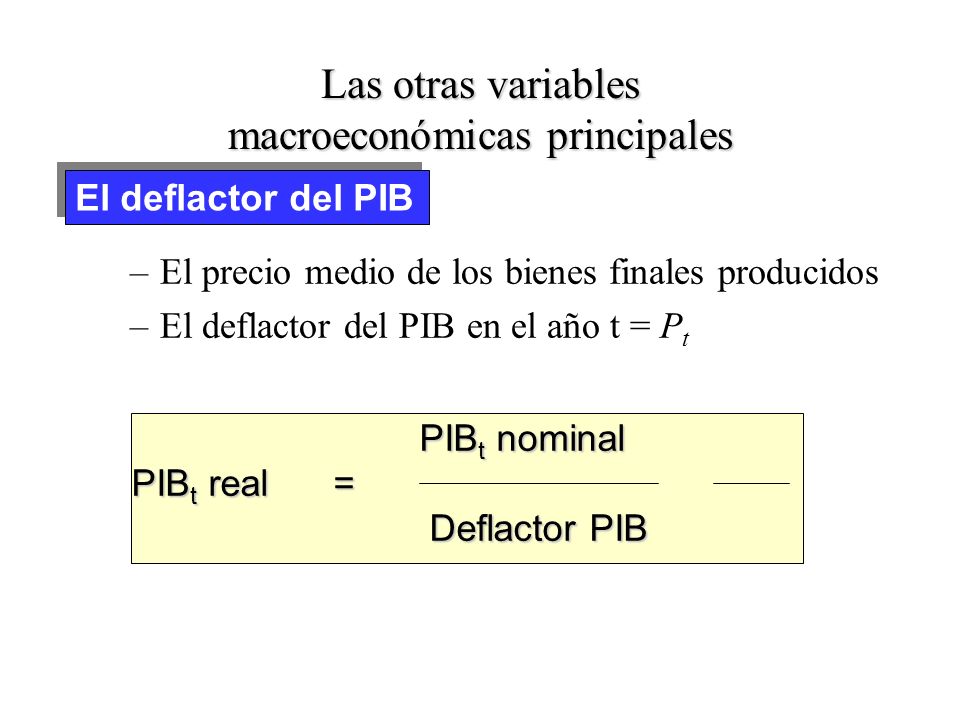 Las otras variables macroeconómicas principales