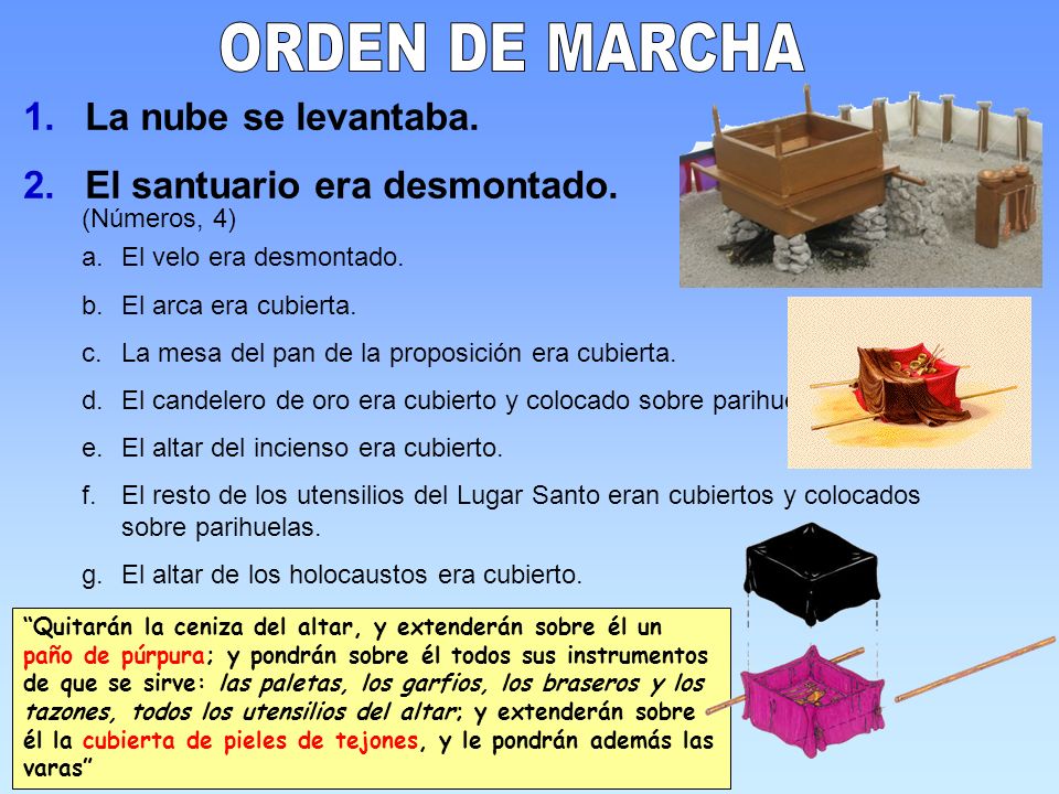 ORDEN DE MARCHA La nube se levantaba. El santuario era desmontado.