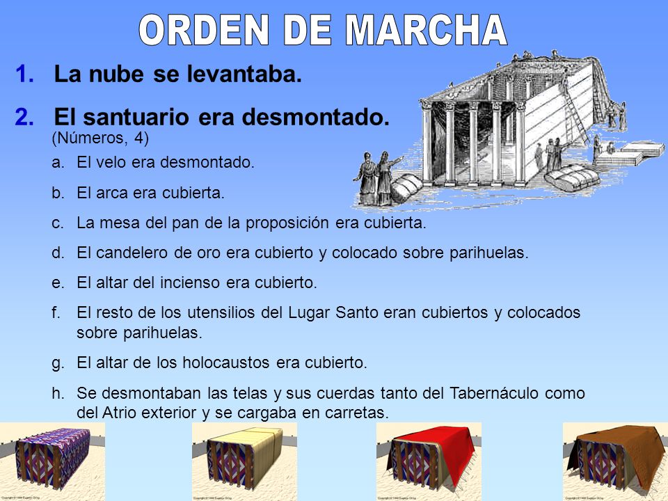 ORDEN DE MARCHA La nube se levantaba. El santuario era desmontado.