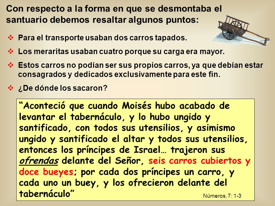 Con respecto a la forma en que se desmontaba el santuario debemos resaltar algunos puntos: