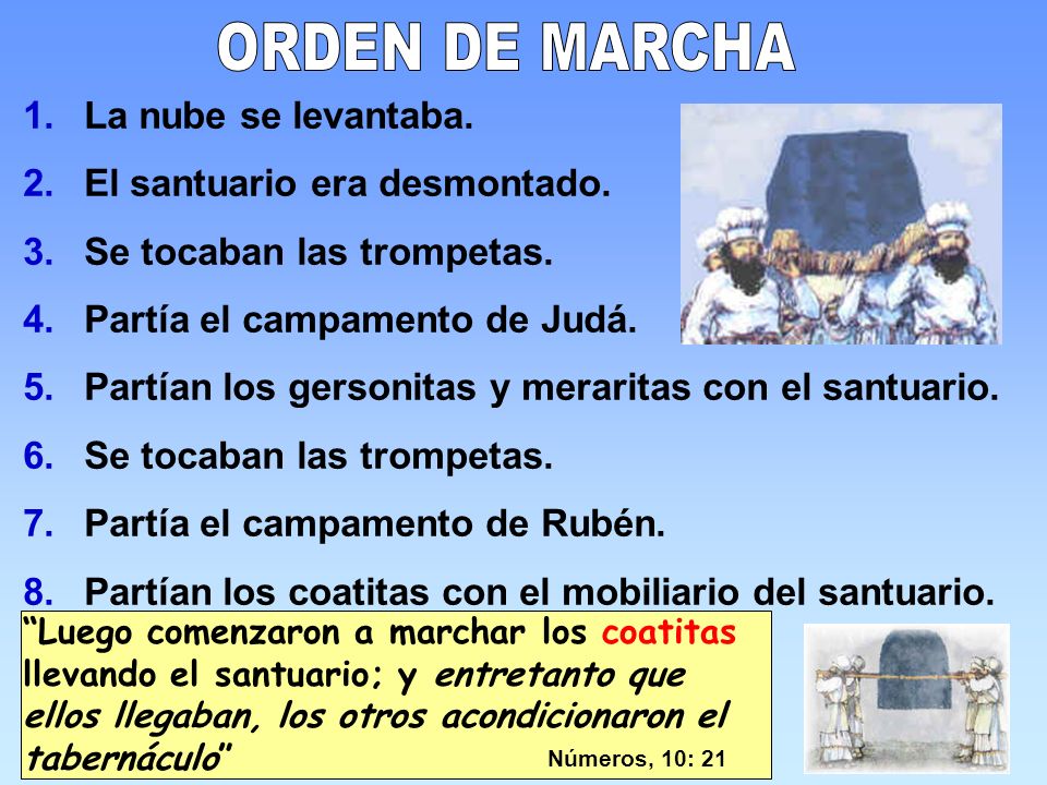ORDEN DE MARCHA La nube se levantaba. El santuario era desmontado.
