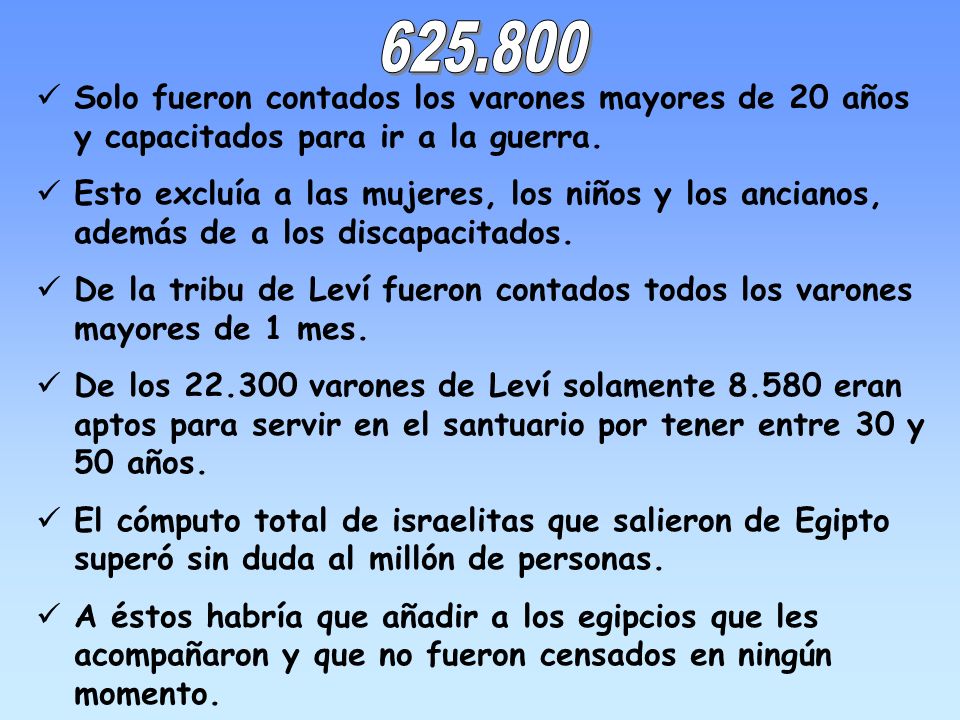 Solo fueron contados los varones mayores de 20 años y capacitados para ir a la guerra.
