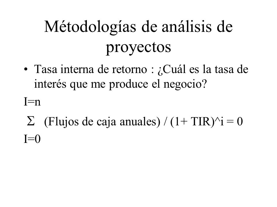 Métodologías de análisis de proyectos