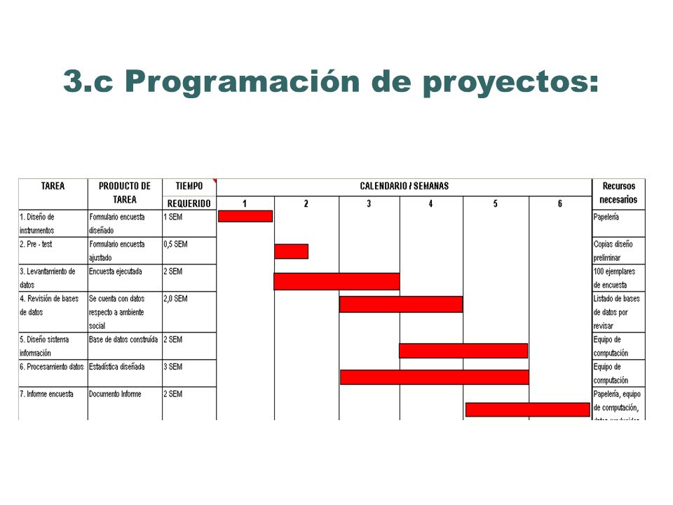 3.c Programación de proyectos: