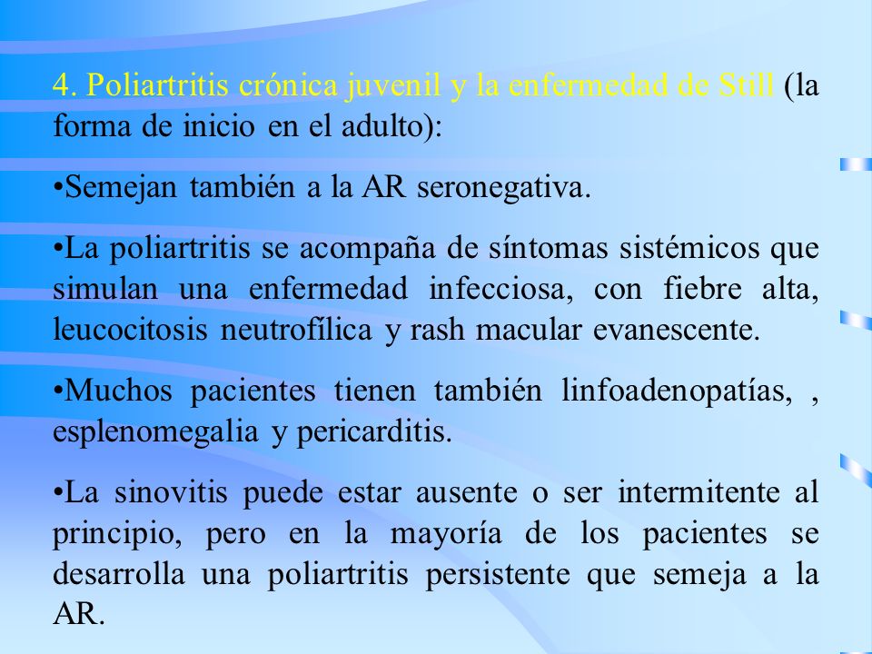 poliartritis cronica evolutiva simptome)