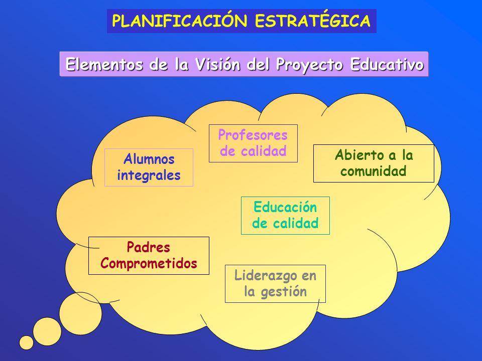 Elementos de la Visión del Proyecto Educativo Liderazgo en la gestión