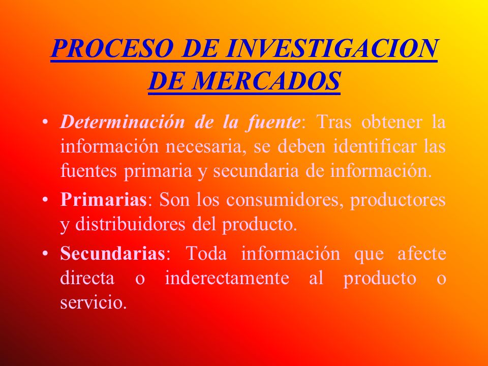 PROCESO DE INVESTIGACION DE MERCADOS
