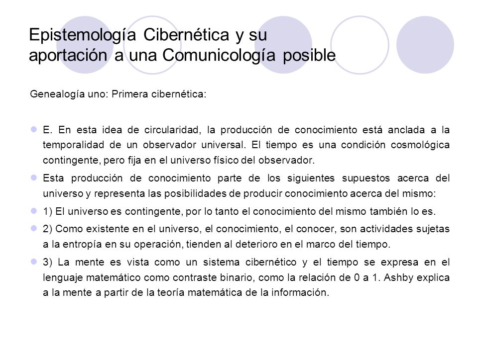 Epistemología Cibernética y su aportación a una Comunicología posible
