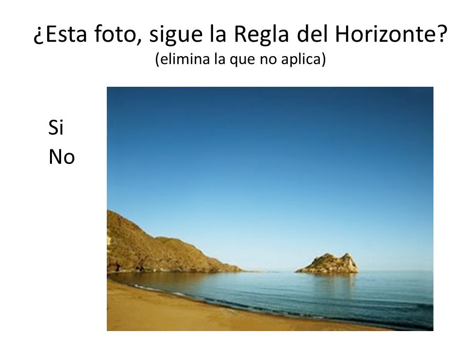 ¿Esta foto, sigue la Regla del Horizonte (elimina la que no aplica)