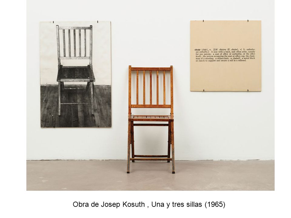 Obra de Josep Kosuth , Una y tres sillas (1965)