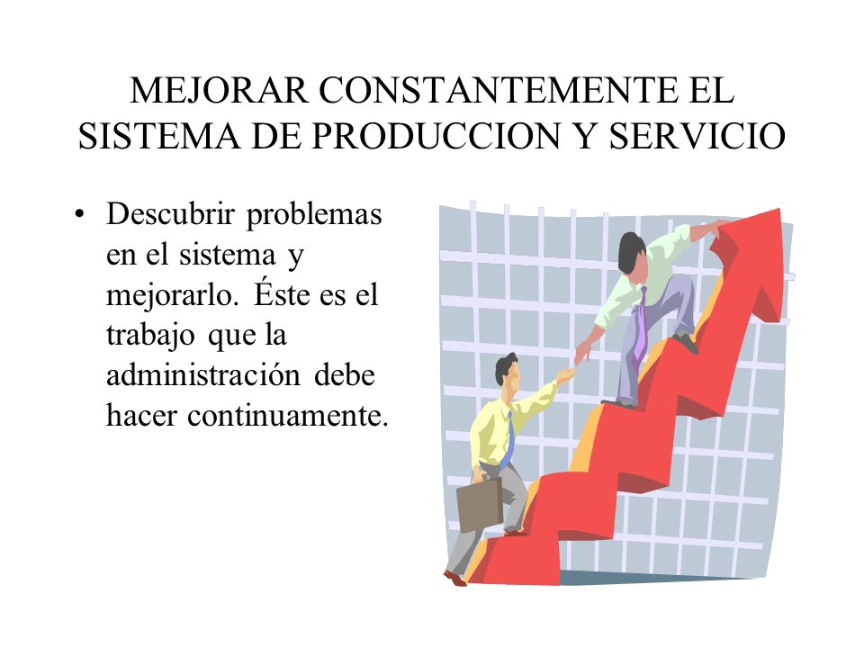 MEJORAR CONSTANTEMENTE EL SISTEMA DE PRODUCCION Y SERVICIO