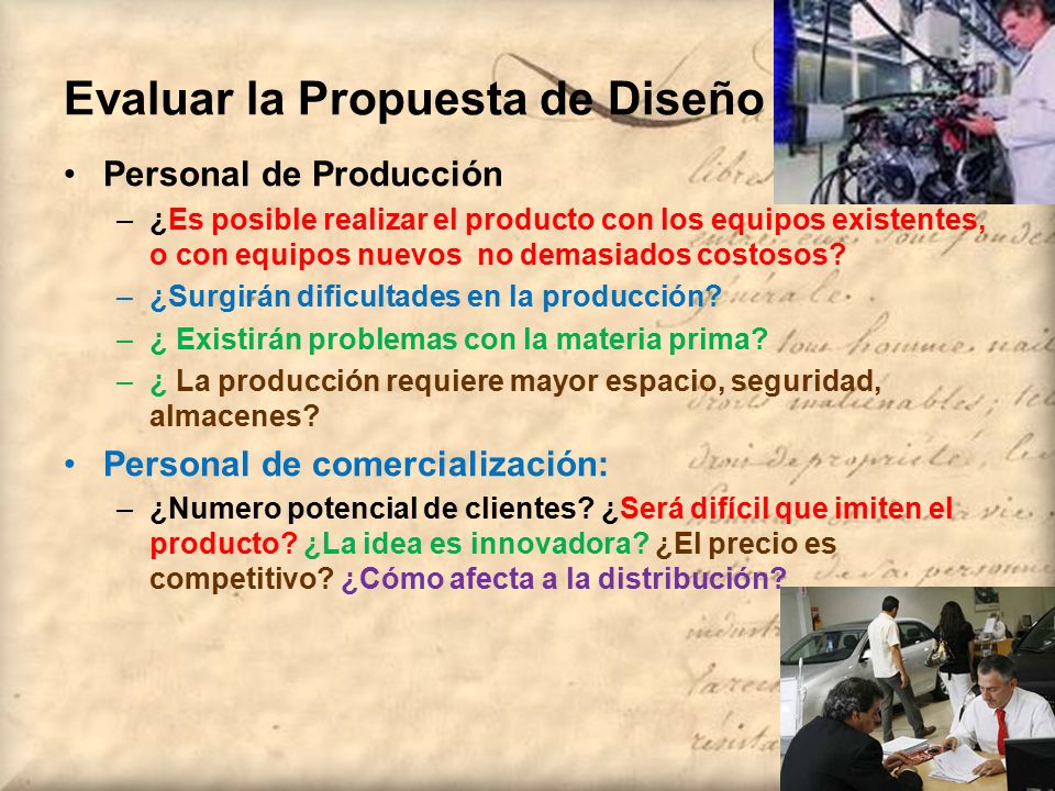 Evaluar la Propuesta de Diseño