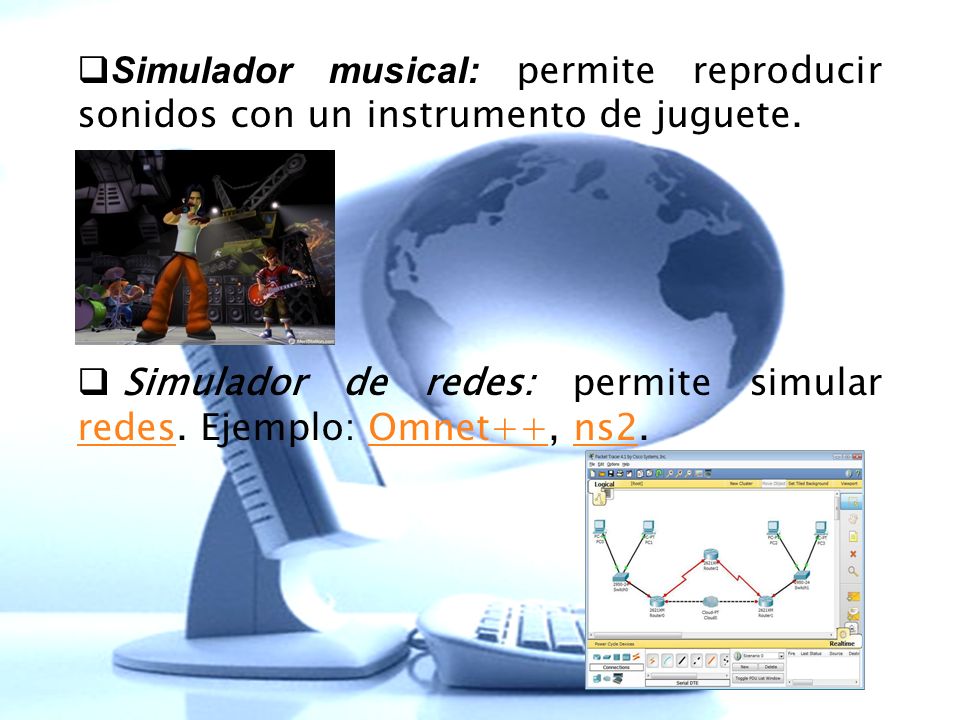 Simulador musical: permite reproducir sonidos con un instrumento de juguete.