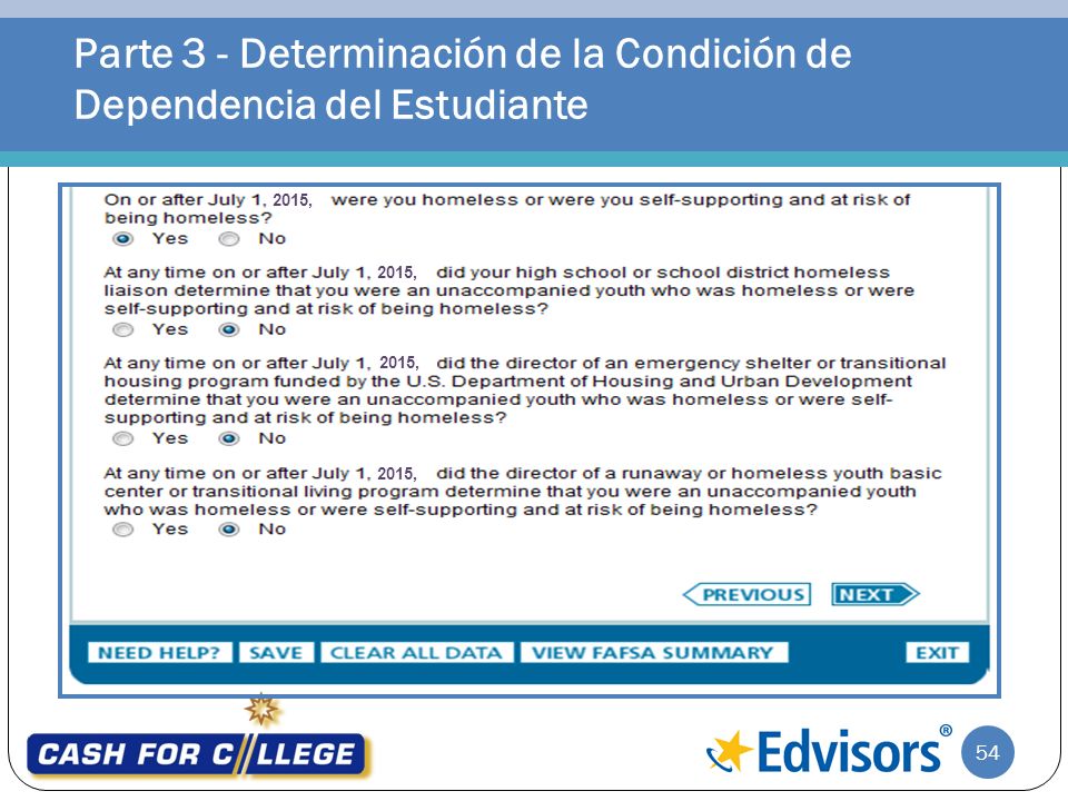 Parte 3 - Determinación de la Condición de Dependencia del Estudiante