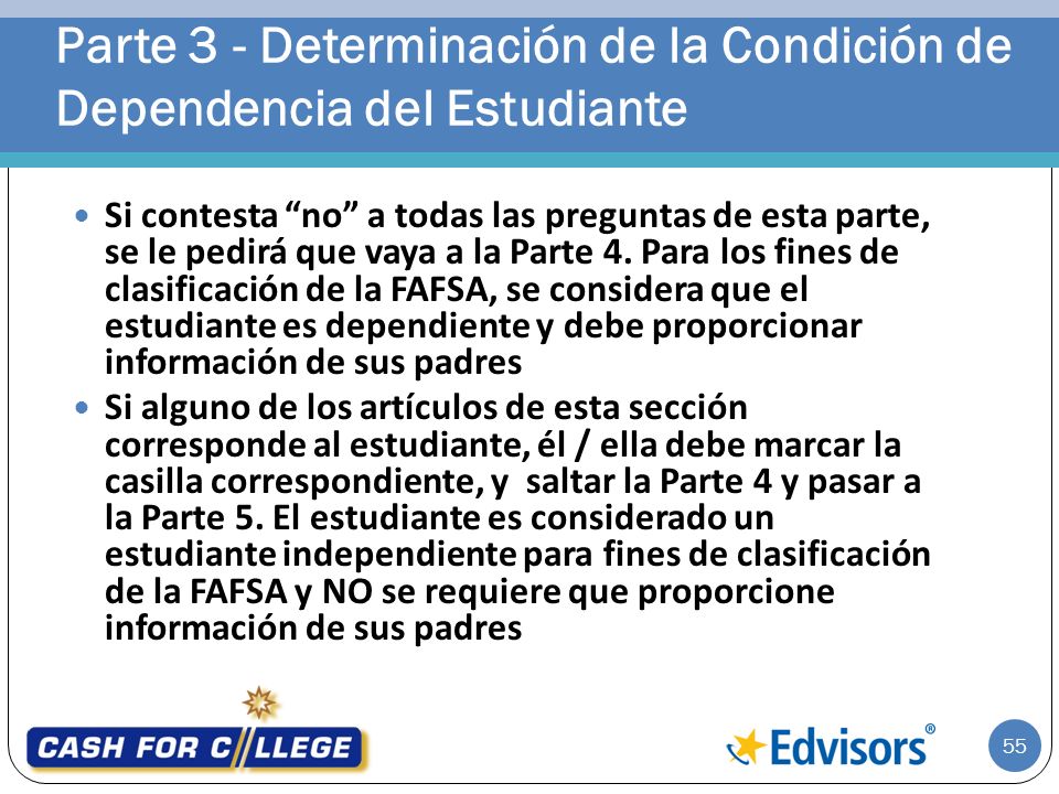 Parte 3 - Determinación de la Condición de Dependencia del Estudiante