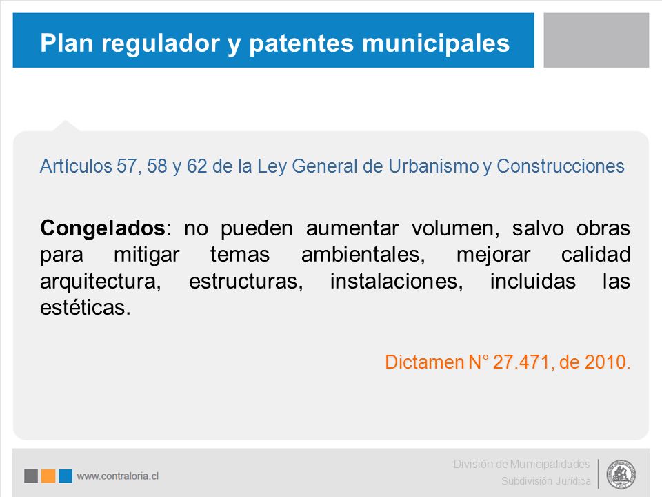 Plan regulador y patentes municipales