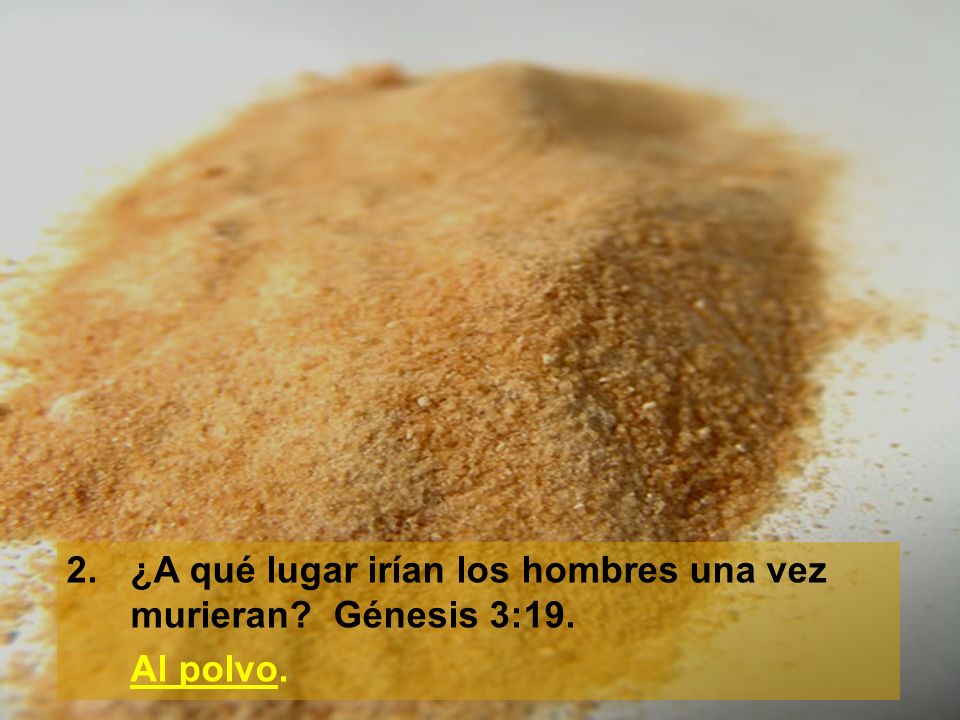 ¿A qué lugar irían los hombres una vez murieran Génesis 3:19.