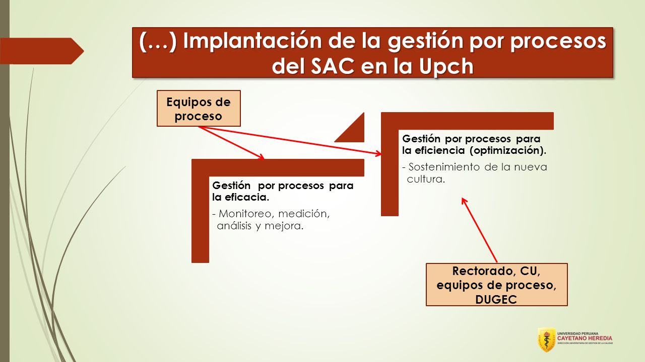 (…) Implantación de la gestión por procesos del SAC en la Upch