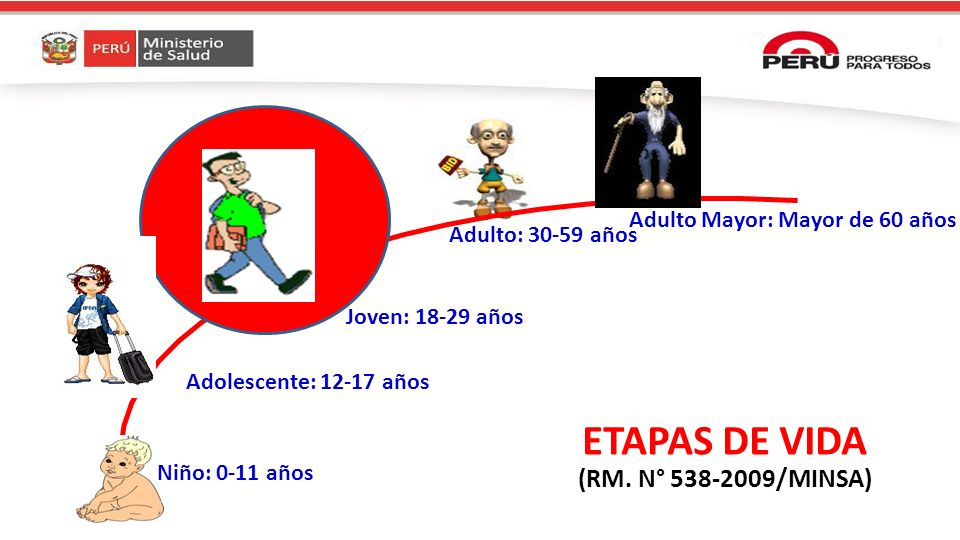 ETAPAS DE VIDA (RM. N° /MINSA) Adulto Mayor: Mayor de 60 años