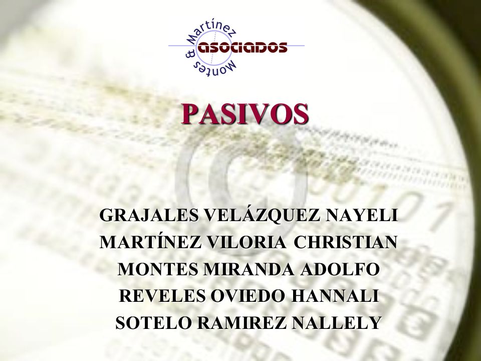 PASIVOS GRAJALES VELÁZQUEZ NAYELI MARTÍNEZ VILORIA CHRISTIAN