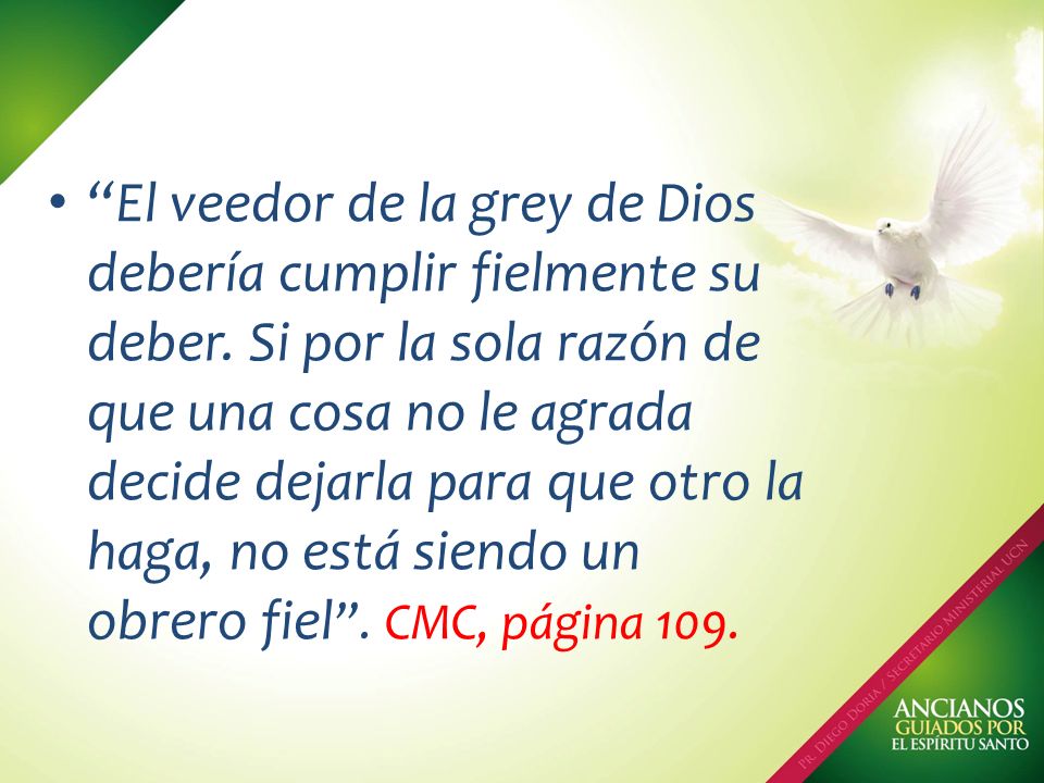 El veedor de la grey de Dios debería cumplir fielmente su deber