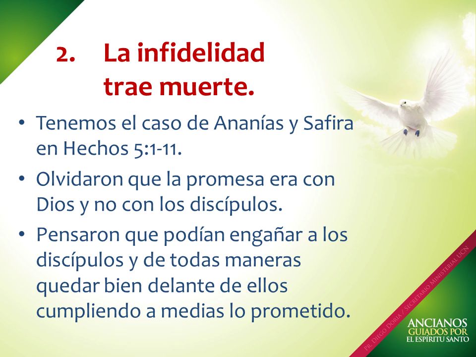 La infidelidad trae muerte.