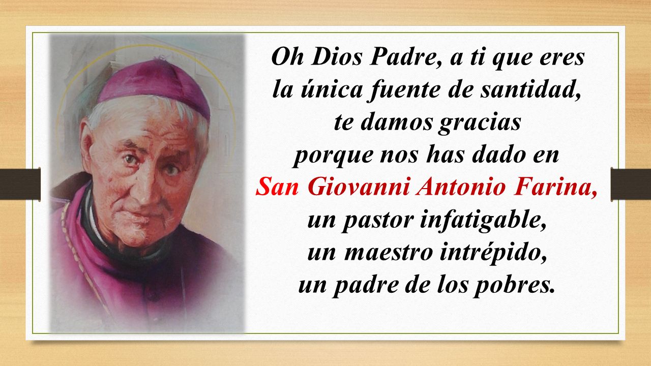 Oh Dios Padre, a ti que eres la única fuente de santidad,