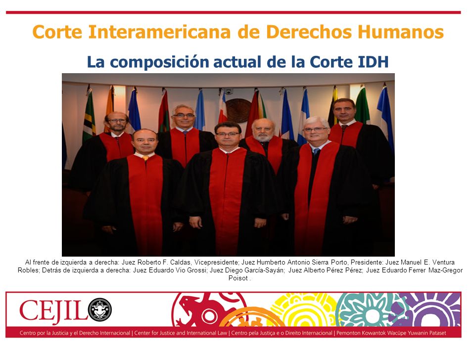 Corte Interamericana de Derechos Humanos La composición actual de la Corte IDH