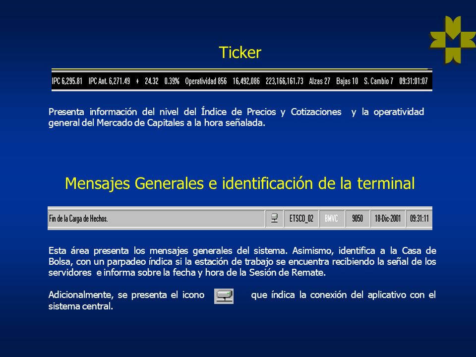 Mensajes Generales e identificación de la terminal