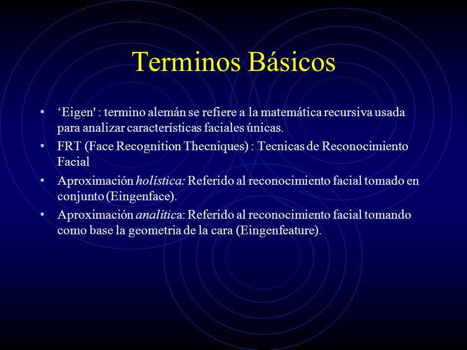 Terminos Básicos ‘Eigen : termino alemán se refiere a la matemática recursiva usada para analizar características faciales únicas.