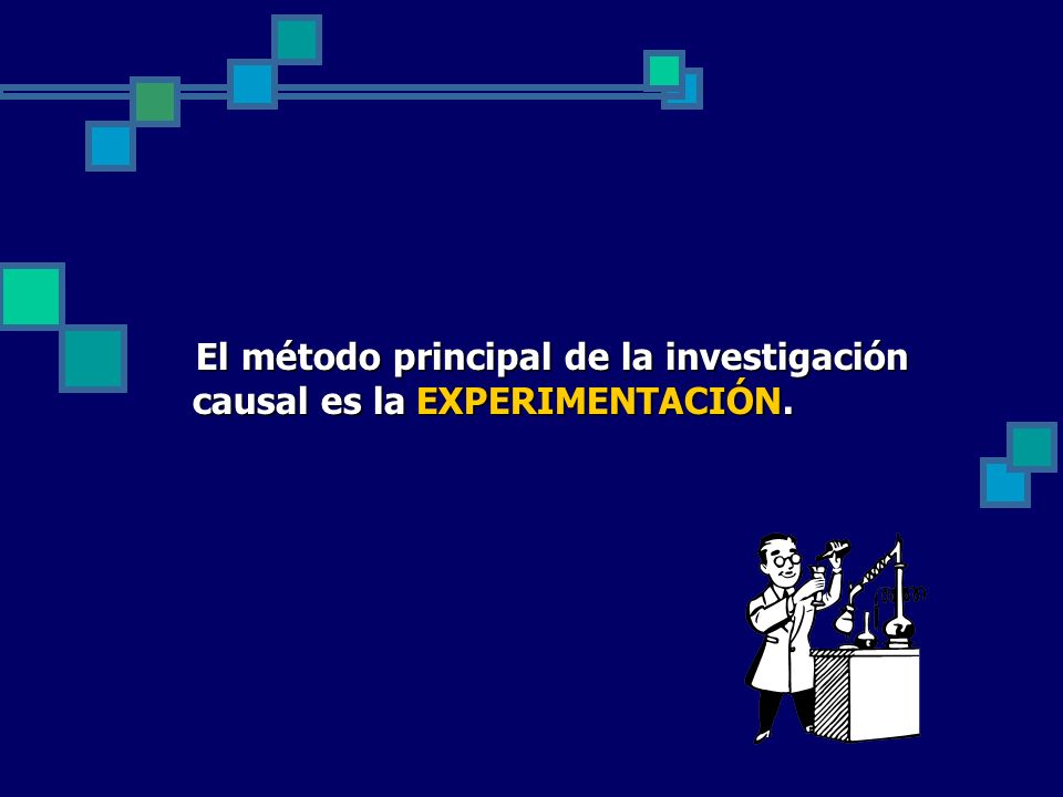 El método principal de la investigación causal es la EXPERIMENTACIÓN.