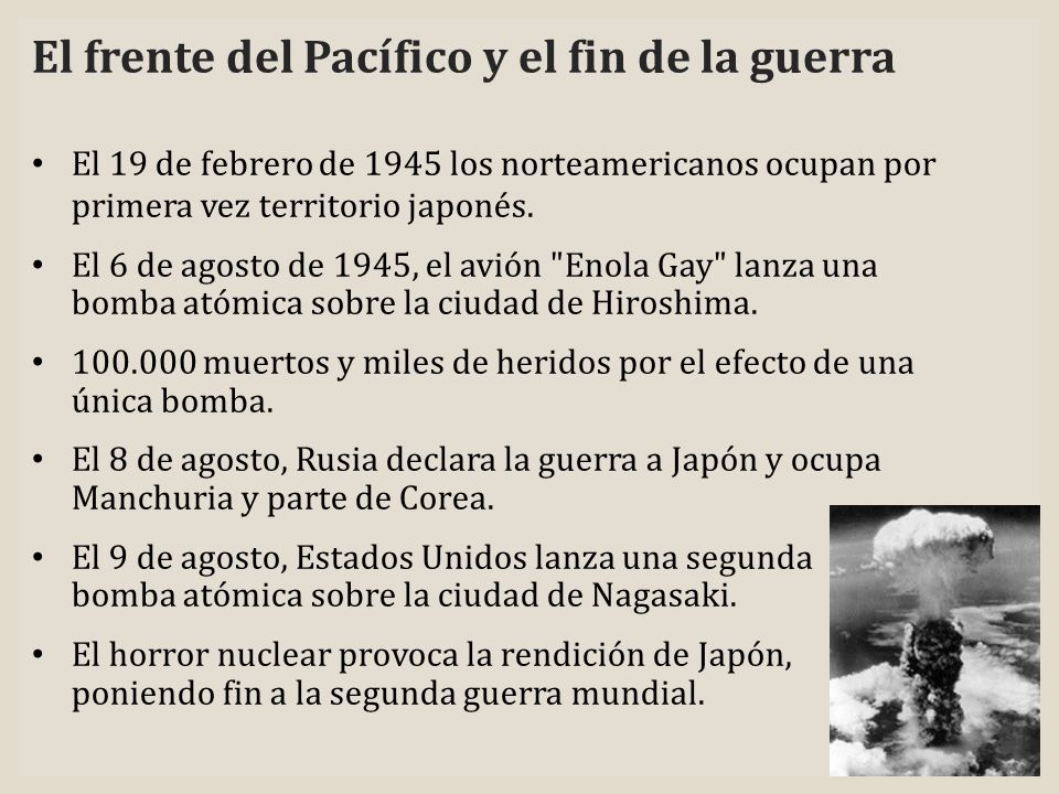 El frente del Pacífico y el fin de la guerra