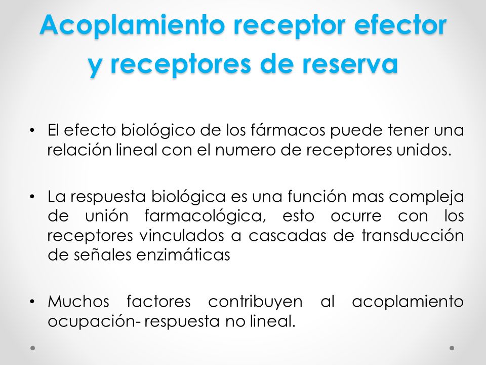 Acoplamiento receptor efector y receptores de reserva