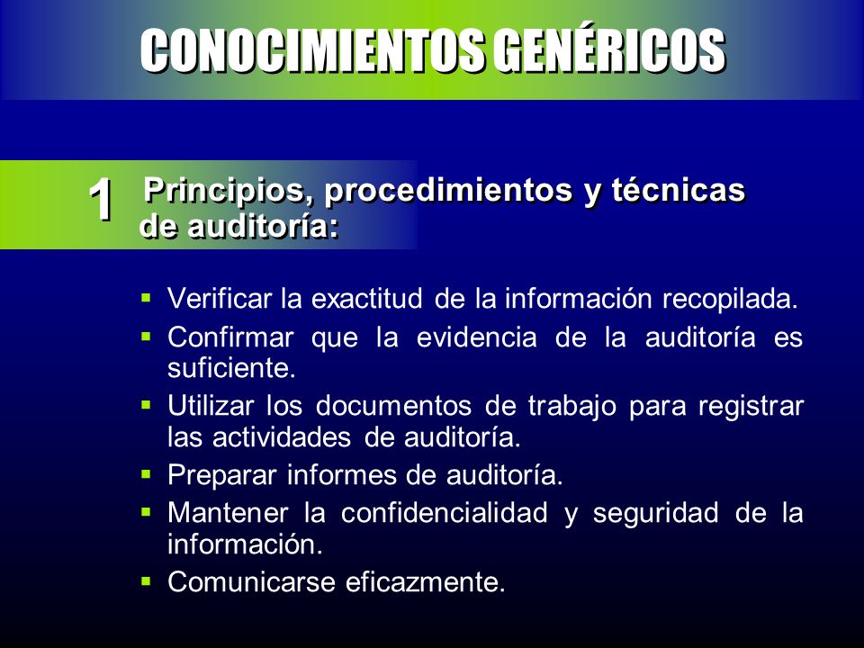 CONOCIMIENTOS GENÉRICOS